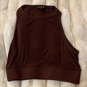 Olivaceous Dark Brown Cropped Tank Top